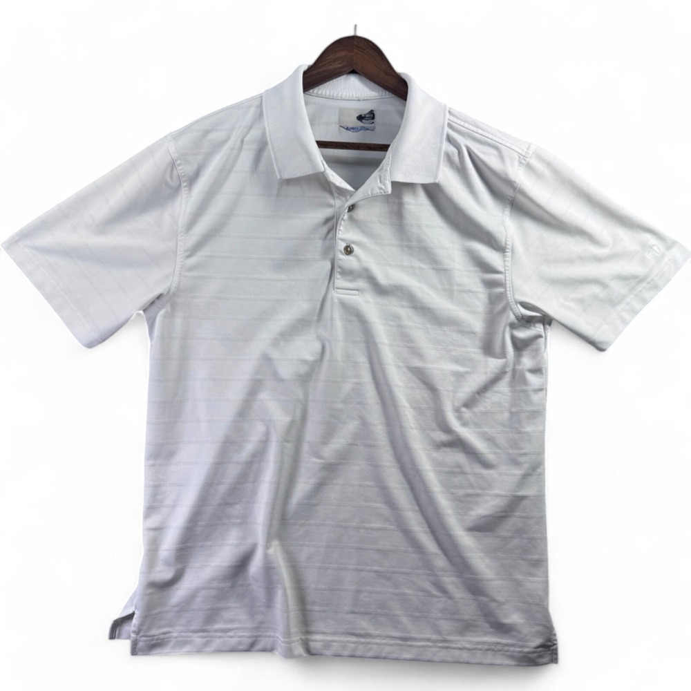 Grand Slam AirFlow Performance Golf Polo Shirt Mens Large Ivory Striped L